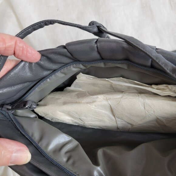 Vintage Dover Clutch Handbag Purse Crossbody Gray UNUSED 60s retro pleats Y2K - Picture 3 of 10